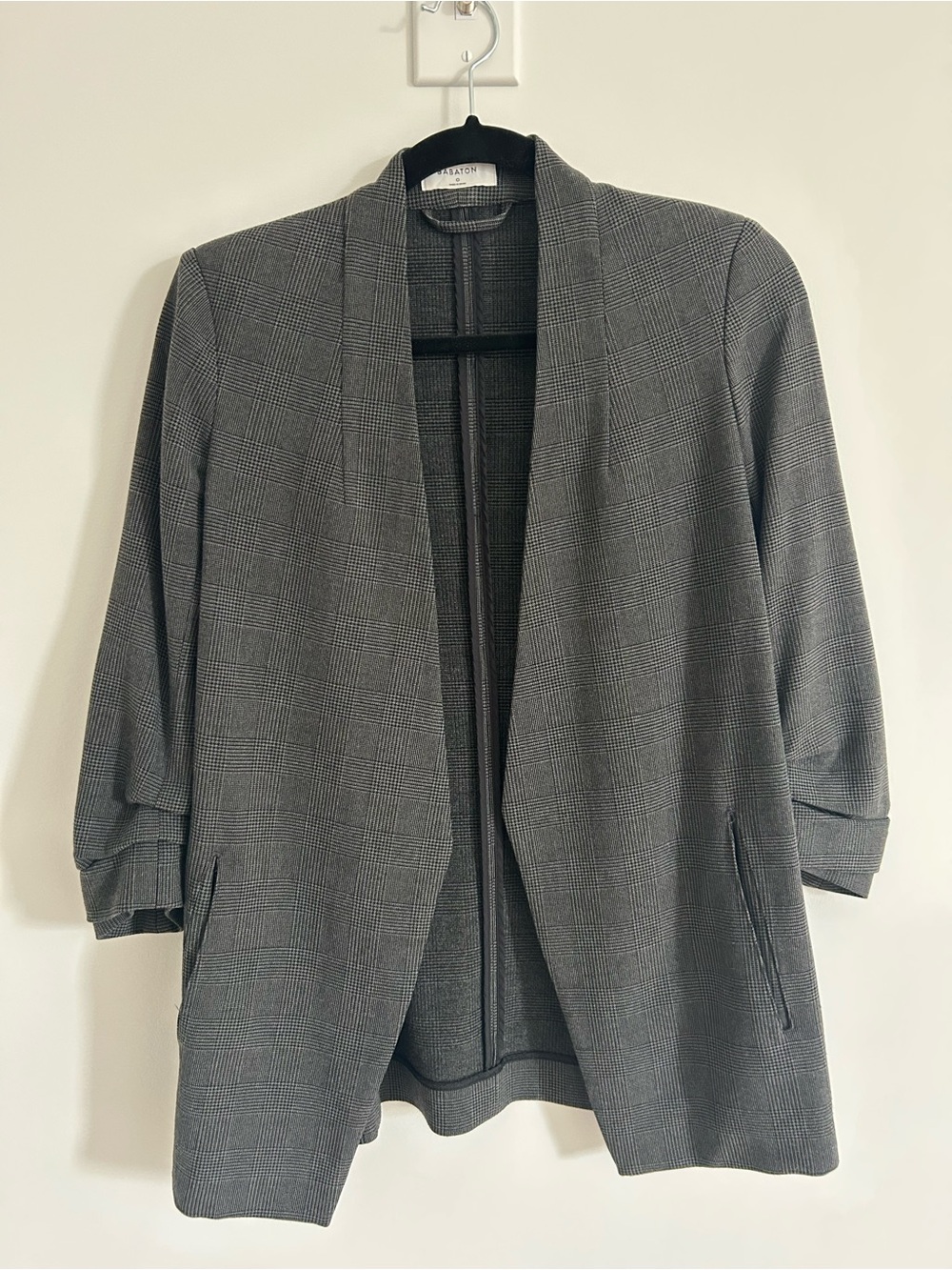 Aritzia Power Hip Blazer Grey Plaid